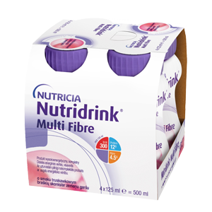 Nutridrink Multi Fibre truskawkowy 4x125ml