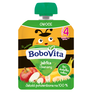 Mus jabłka i banany po 4 m-cu 80g